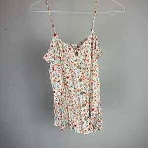 Rose Floral Button-Down Camisole